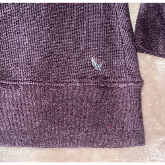 Eddie Bauer Cowl Neck Purple Waffle Thermal Long Sleeve Shirt Womens SIZE L - Picture 2 of 6